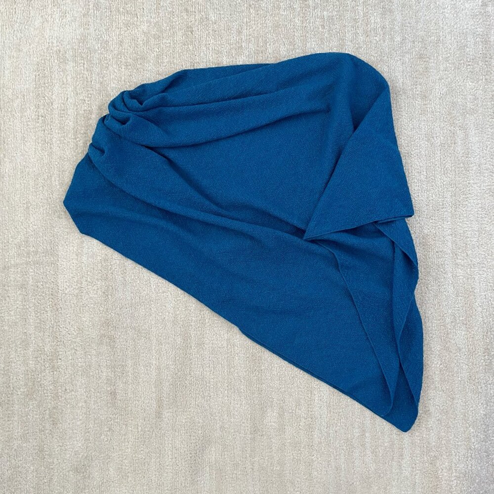 Eileen Fisher Blue Wool Scarf Wrap